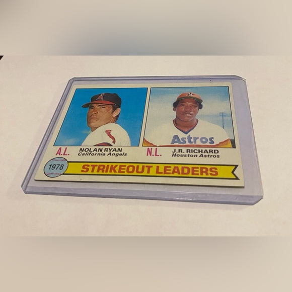 1979 Topps Baseball Card Other - Nolan Ryan/J.R. Richards 1978 Topps Baseball Card Strikeout Leaders Vintage